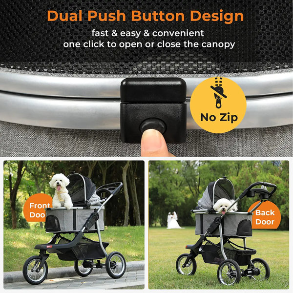 VIAGDO Pet Stroller, Premium 3in1 Large Dog Stroller For Cats/dogs